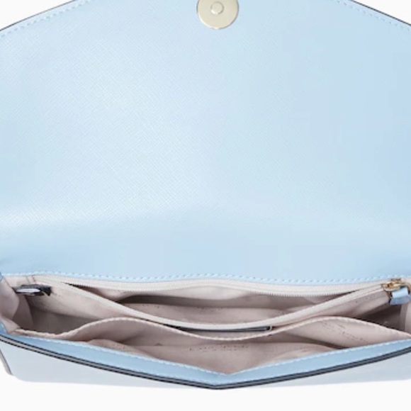 NWT Kate Spade Sadie Envelope Crossbody Celeste Blue Saffiano Leather NEW - Picture 4 of 6